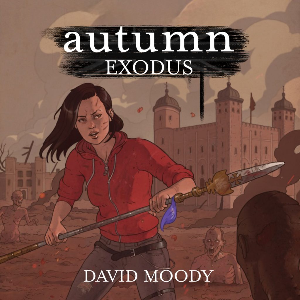 Autumn: Exodus by David Moody - audiobook cover. Narrated by Aubrey Parsons. Art by Craig Paton